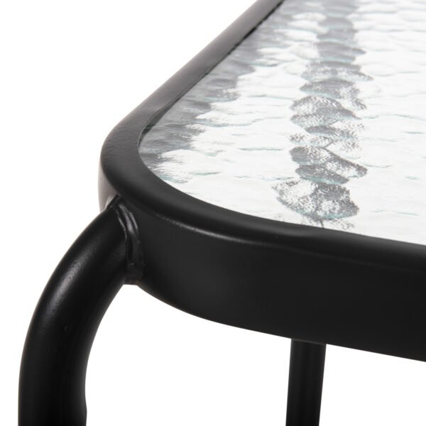 ΤΡΑΠΕΖΑΚΙ ΒΟΗΘΗΤΙΚΟ ΕΞ.ΧΩΡΟΥ ΤΕΤΡΑΓΩΝΟ DIDO HM5975.01 ΑΝΘΡΑΚΙ ΜΕΤΑΛΛΟ-ΓΥΑΛΙ 41x41x43Υεκ - Image 5