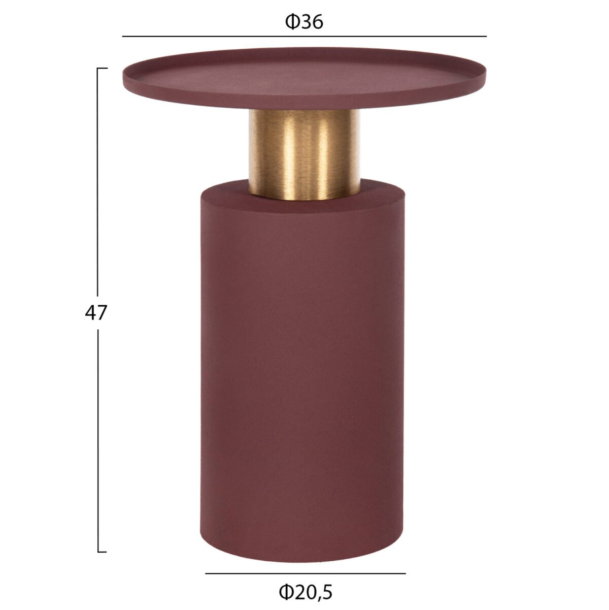 ΒΟΗΘΗΤΙΚΟ ΤΡΑΠΕΖΑΚΙ PUNJAB HM4239.06 ΜΕΤΑΛΛΟ ΣΕ ΚΕΡΑΜΙΔΙ-ΧΡΥΣΟΧΑΛΚΙΝΟ Φ36x47Υεκ. - Image 2