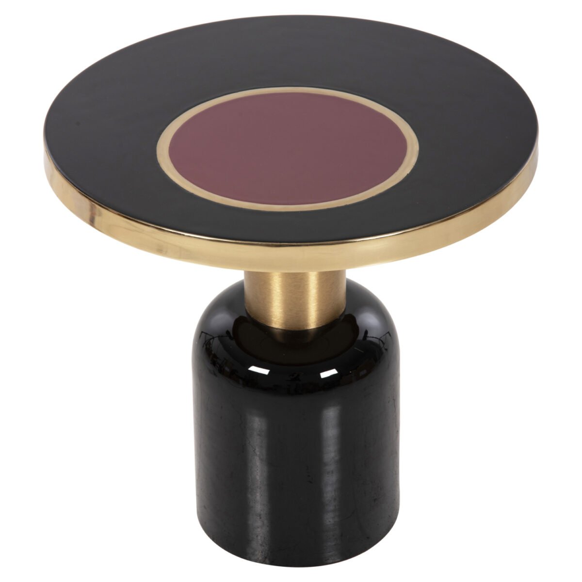 ΒΟΗΘΗΤΙΚΟ ΤΡΑΠΕΖΑΚΙ ERODE HM4248.01 ΜΕΤΑΛΛΟ ΜΑΥΡΟ-ΧΡΥΣΟ-ΚΕΡΑΣΙ Φ50,5x50Υ εκ. - Image 4