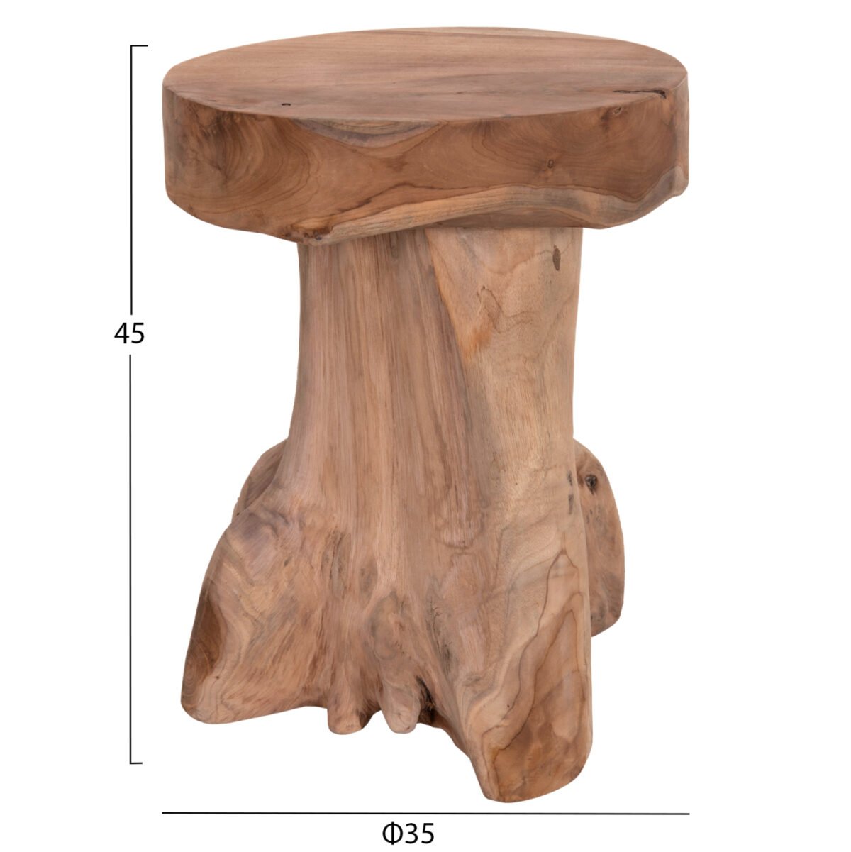 ΒΟΗΘΗΤΙΚΟ ΤΡΑΠΕΖΑΚΙ LOGG HM9351.11 ΜΑΣΙΦ ΞΥΛΟ ΤEAK ΦΥΣΙΚΟ Φ35X45Yεκ. - Image 2