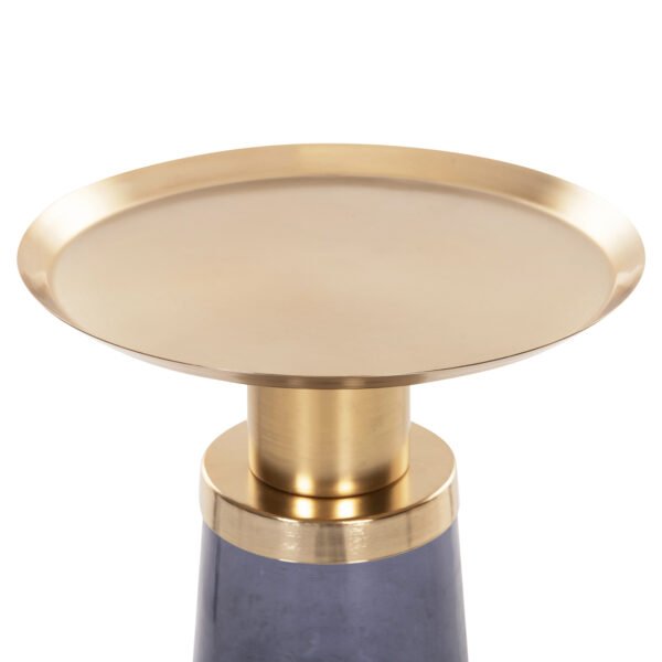 ΒΟΗΘΗΤΙΚΟ ΤΡΑΠΕΖΑΚΙ BALLIN HM9725 ΜΠΛΕ ΓΥΑΛΙ-ΧΡΥΣΟ ΜΕΤΑΛΛΟ Φ37,5x49,5Υεκ. - Image 4