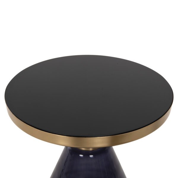 ΒΟΗΘΗΤΙΚΟ ΤΡΑΠΕΖΑΚΙ DEMMY HM9727 ΜΑΥΡΟ & ΜΟΒ ΓΥΑΛΙ-ΧΡΥΣΟ ΜΕΤΑΛΛΟ Φ41x48Υεκ - Image 4