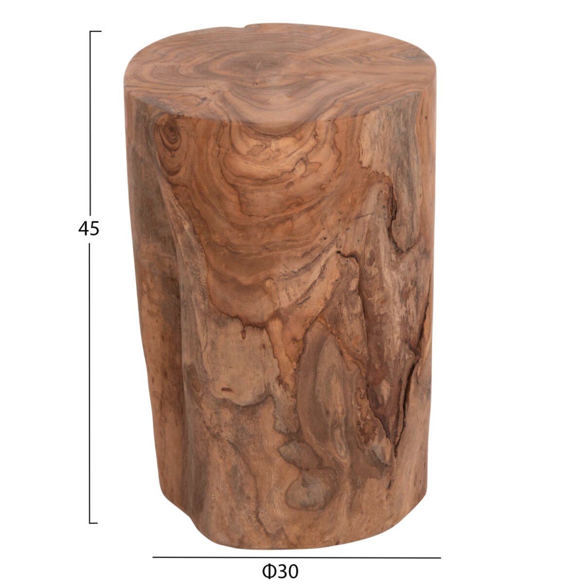 ΒΟΗΘΗΤΙΚΟ ΤΡΑΠΕΖΑΚΙ/ΣΚΑΜΠΟ TRONCO HM9374.21 ΞΥΛΟ TEAK--ΦΥΣΙΚΟ Φ30x45Υεκ. - Image 2