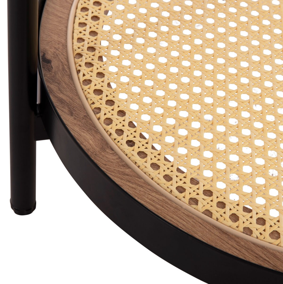 ΒΟΗΘΗΤΙΚΟ ΤΡΑΠΕΖΙ SEITZ HM18031 ΓΥΑΛΙ TOP-ΜΕΤΑΛΛΟ-RATTAN ΣΕ ΦΥΣΙΚΟ Φ50x55,5Υεκ. - Image 6