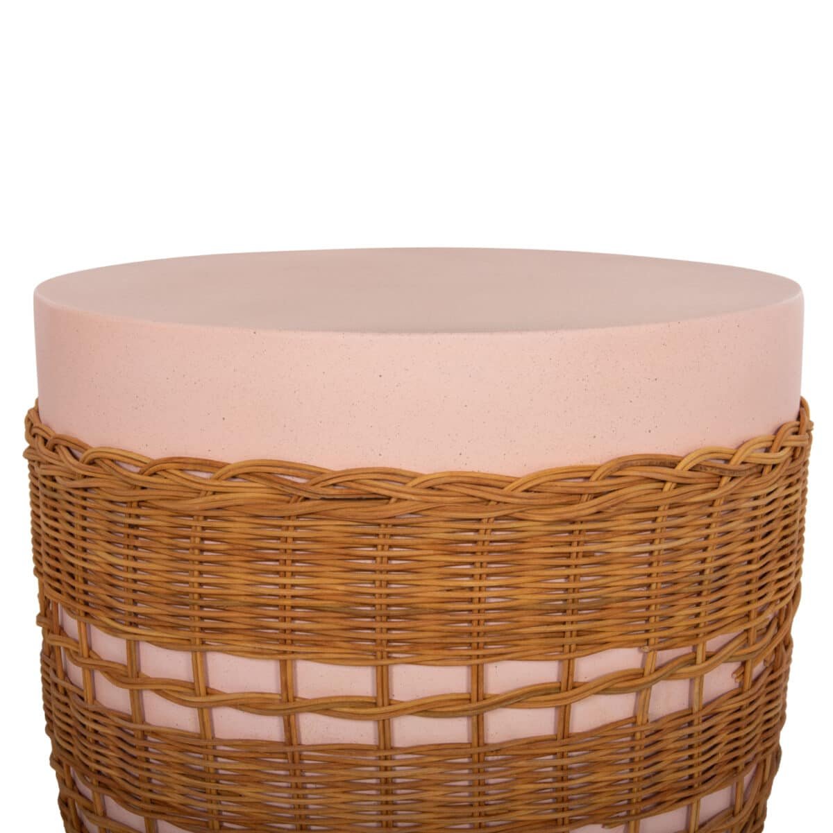 ΒΟΗΘΗΤΙΚΟ ΤΡΑΠΕΖΙ VILHENA HM18166 FIBER CEMENT ΡΟΖ-RATTAN ΦΥΣΙΚΟ Φ44.5x45Υεκ. - Image 4