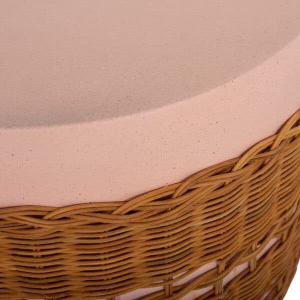 ΒΟΗΘΗΤΙΚΟ ΤΡΑΠΕΖΙ VILHENA HM18166 FIBER CEMENT ΡΟΖ-RATTAN ΦΥΣΙΚΟ Φ44.5x45Υεκ. - Image 9