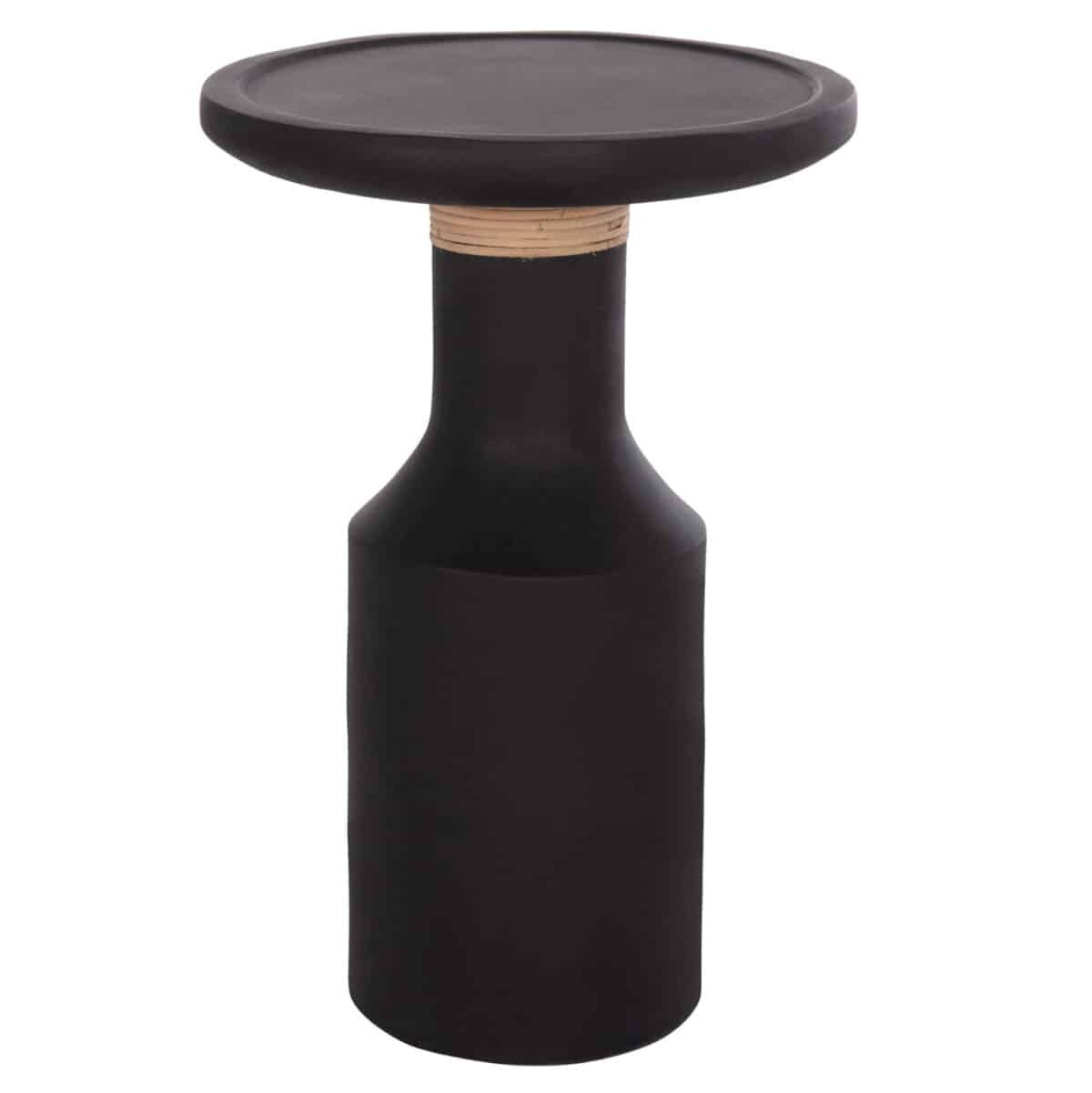 ΒΟΗΘΗΤΙΚΟ ΤΡΑΠΕΖΙ TRED(T) HM18169.01 FIBER CEMENT ΜΑΥΡΟ-ΦΥΣΙΚΟ RATTAN--Φ40x61Υεκ. - Image 9