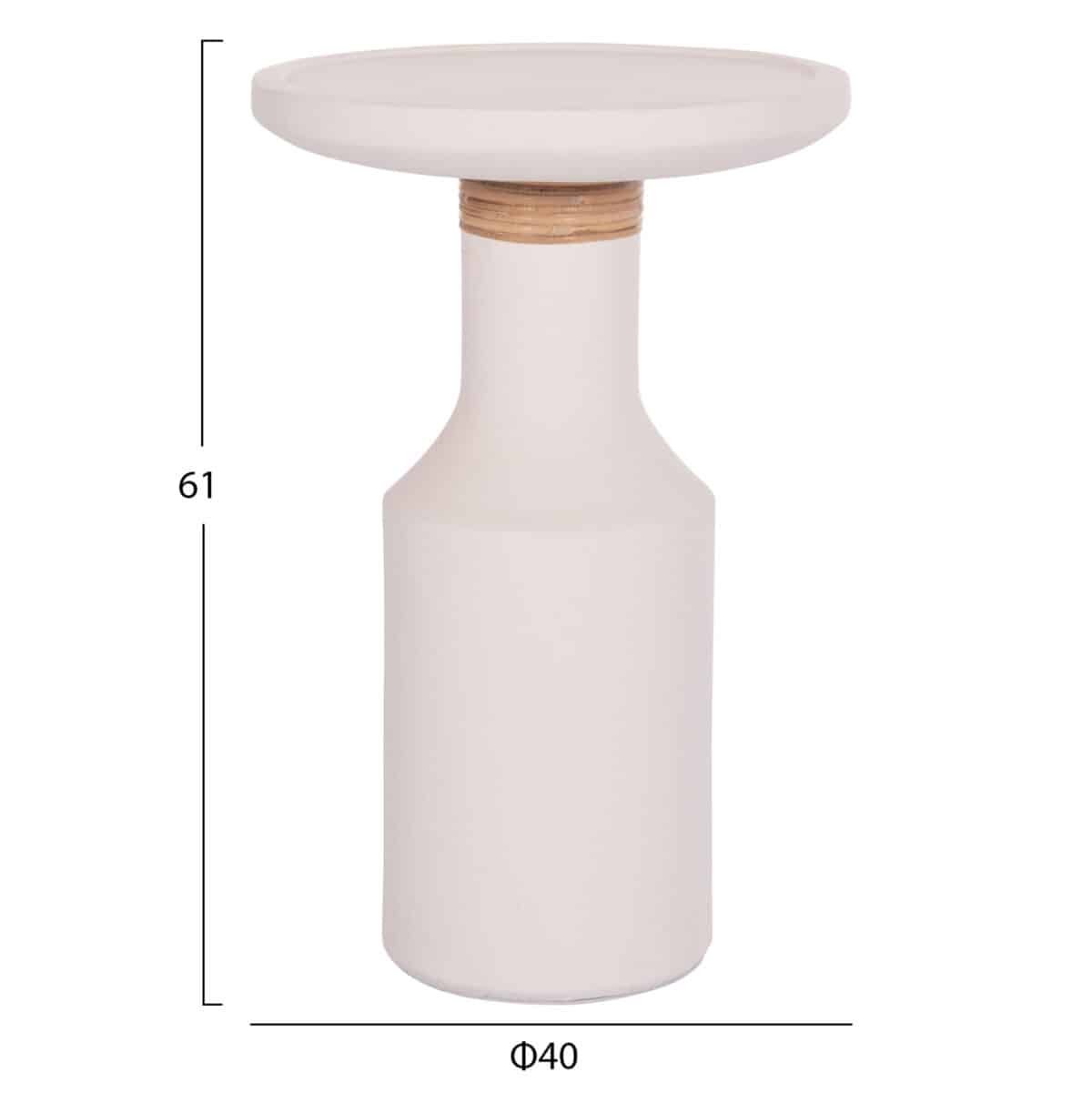 ΒΟΗΘΗΤΙΚΟ ΤΡΑΠΕΖΙ TRED(T) HM18169.02 FIBER CEMENT ΛΕΥΚΟ-ΦΥΣΙΚΟ RATTAN--Φ40x61Υεκ. - Image 2