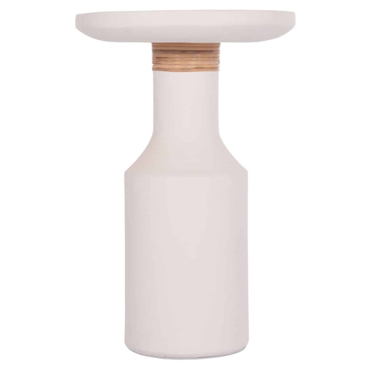 ΒΟΗΘΗΤΙΚΟ ΤΡΑΠΕΖΙ TRED(T) HM18169.02 FIBER CEMENT ΛΕΥΚΟ-ΦΥΣΙΚΟ RATTAN--Φ40x61Υεκ. - Image 3