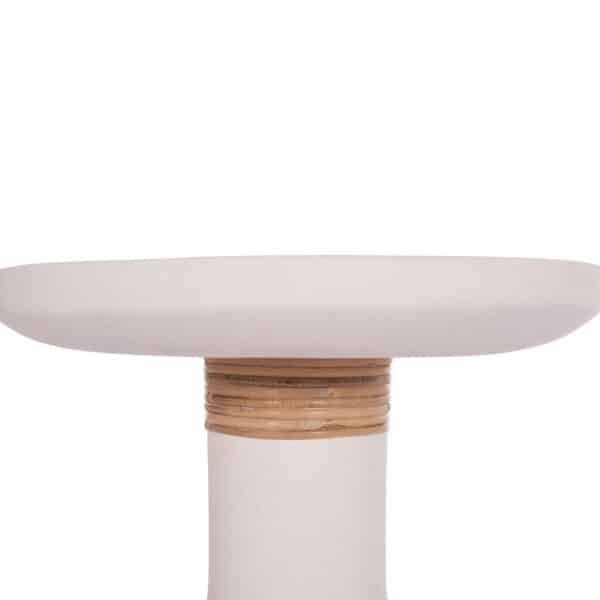 ΒΟΗΘΗΤΙΚΟ ΤΡΑΠΕΖΙ TRED(T) HM18169.02 FIBER CEMENT ΛΕΥΚΟ-ΦΥΣΙΚΟ RATTAN--Φ40x61Υεκ. - Image 5
