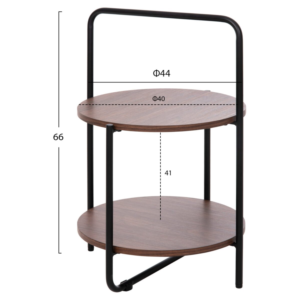 ΒΟΗΘΗΤΙΚΟ ΤΡΑΠΕΖΙ SYLO HM9618.02 MDF ΣΕ ΚΑΡΥΔΙ-ΜΑΥΡΟ ΜΕΤΑΛΛΟ Φ44x66Υεκ. - Image 2