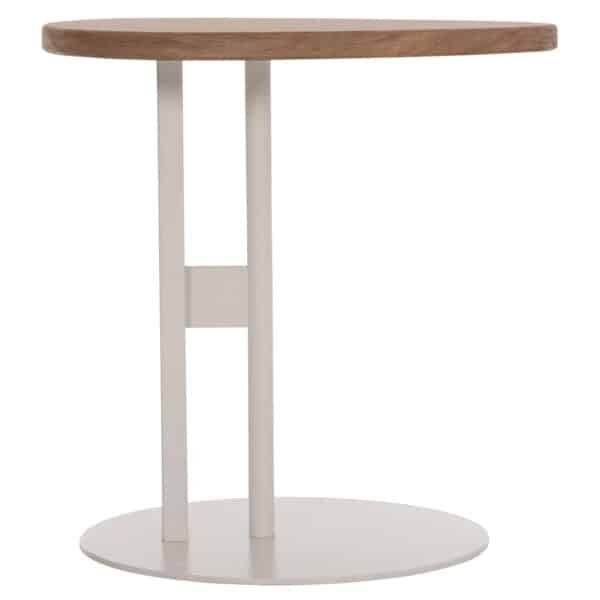 ΒΟΗΘΗΤΙΚΟ ΤΡΑΠΕΖΙ ΟΒΑΛ ALPER HM18328 MDF SONAMA--ΜΕΤΑΛΛΟ ΛΕΥΚΟ 50x50x51Υεκ. - Image 3