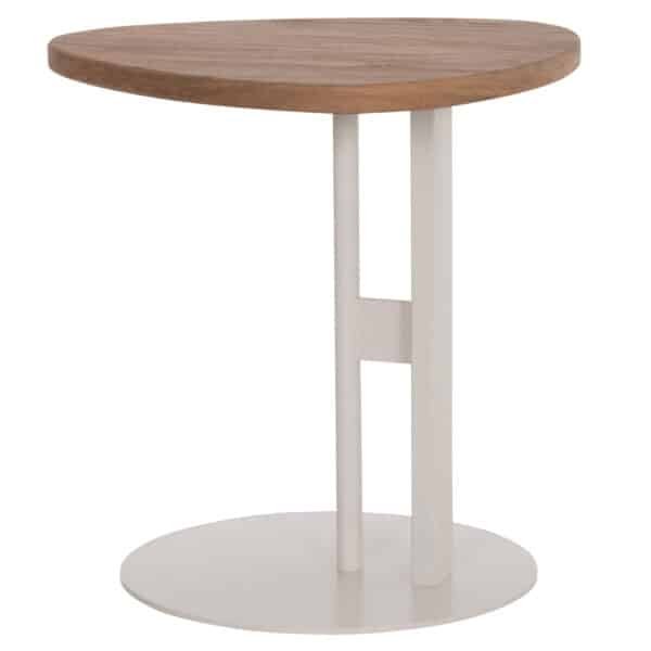 ΒΟΗΘΗΤΙΚΟ ΤΡΑΠΕΖΙ ΟΒΑΛ ALPER HM18328 MDF SONAMA--ΜΕΤΑΛΛΟ ΛΕΥΚΟ 50x50x51Υεκ. - Image 5