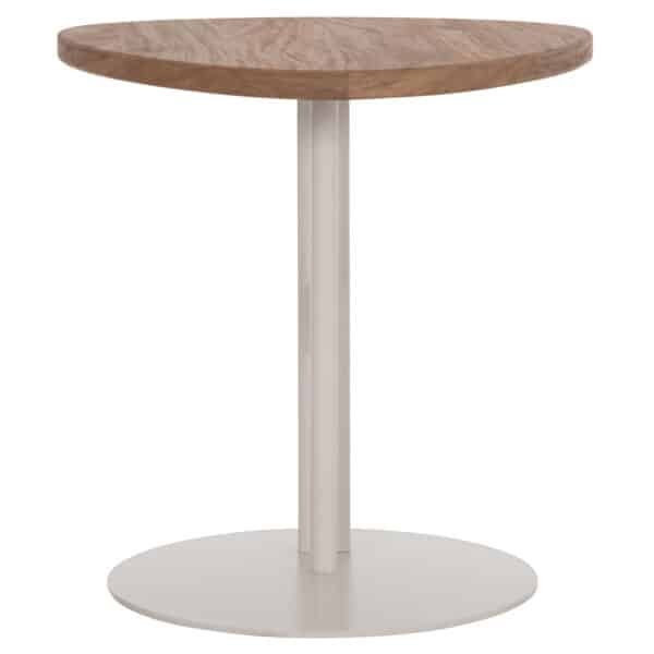 ΒΟΗΘΗΤΙΚΟ ΤΡΑΠΕΖΙ ΟΒΑΛ ALPER HM18328 MDF SONAMA--ΜΕΤΑΛΛΟ ΛΕΥΚΟ 50x50x51Υεκ. - Image 6