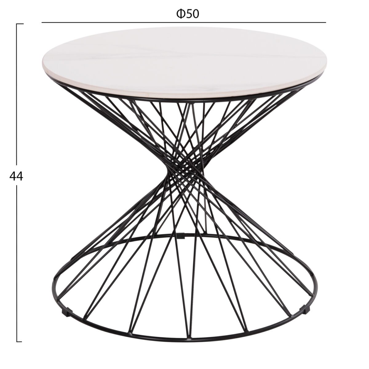 ΒΟΗΘΗΤΙΚΟ ΤΡΑΠΕΖΙ ΣΑΛΟΝΙΟΥ GRESAM HM18039.01 ΚΕΡΑΜΙΚΟ TOP-ΜΕΤΑΛΛΟ Φ50x44Υεκ. - Image 2
