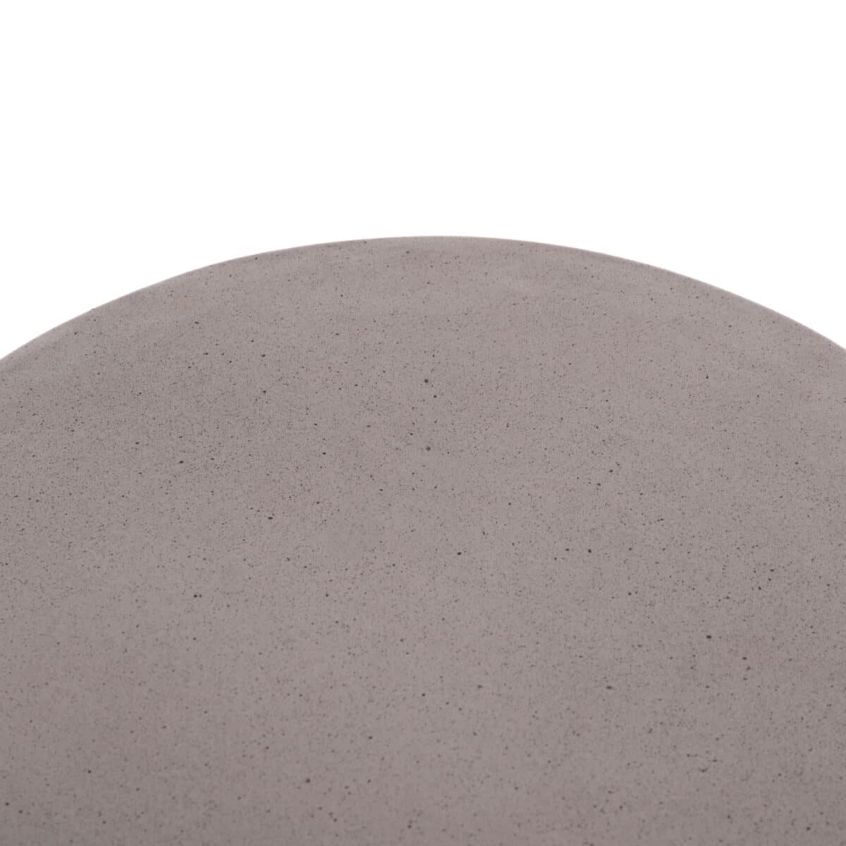 ΒΟΗΘΗΤΙΚΟ ΤΡΑΠΕΖΙ ΣΤΡΟΓΓΥΛΟ DELIA HM18167.03 FIBER CEMENT ΓΚΡΙ & RATTAN Φ40x45Υεκ - Image 5