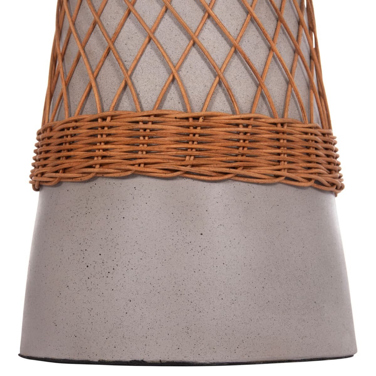 ΒΟΗΘΗΤΙΚΟ ΤΡΑΠΕΖΙ ΣΤΡΟΓΓΥΛΟ DELIA HM18167.03 FIBER CEMENT ΓΚΡΙ & RATTAN Φ40x45Υεκ - Image 10