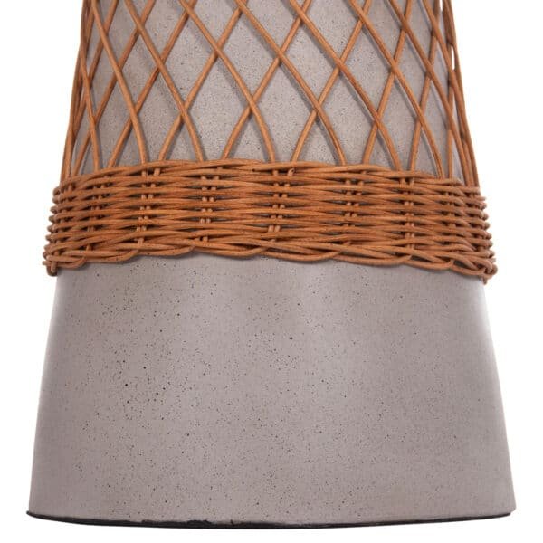 ΒΟΗΘΗΤΙΚΟ ΤΡΑΠΕΖΙ ΣΤΡΟΓΓΥΛΟ DELIA HM18167.03 FIBER CEMENT ΓΚΡΙ & RATTAN Φ40x45Υεκ - Image 10