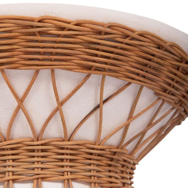 ΒΟΗΘΗΤΙΚΟ ΤΡΑΠΕΖΙ ΣΤΡΟΓΓΥΛΟ DELIA HM18167.02 FIBER CEMENT ΛΕΥΚΟ & RATTAN Φ40x45Υεκ - Image 9