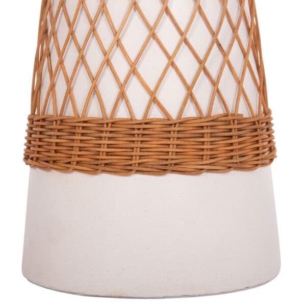 ΒΟΗΘΗΤΙΚΟ ΤΡΑΠΕΖΙ ΣΤΡΟΓΓΥΛΟ DELIA HM18167.02 FIBER CEMENT ΛΕΥΚΟ & RATTAN Φ40x45Υεκ - Image 10