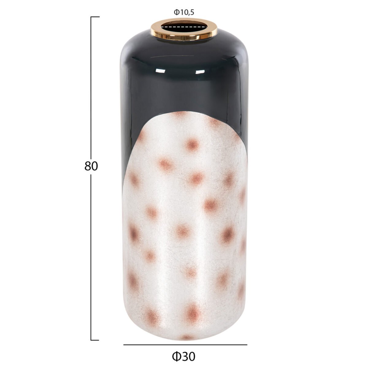 ΔΙΑΚΟΣΜΗΤΙΚΟ BAZO ΔΑΠΕΔΟΥ RAKSASA ΗΜ4231.05 ΜΕΤΑΛΛΟ ΣΕ ΜΠΛΕ ΑΝΘΡΑΚΙ-ΑΣΗΜΙ Φ30x80Υεκ - Image 2