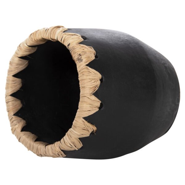 ΔΙΑΚΟΣΜΗΤΙΚΟ ΒΑΖΟ HM4368 ΤΕΡΑΚΟΤΑ ΣΕ ΜΑΥΡΟ ΜΕ ΠΛΕΞΗ ΨΑΘΑΣ ΣΤΟ ΣΤΟΜΙΟ Φ13x16Υεκ. - Image 4