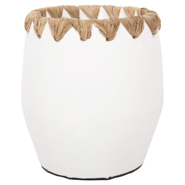 ΔΙΑΚΟΣΜΗΤΙΚΟ ΒΑΖΟ HM4369 ΤΕΡΑΚΟΤΑ ΣΕ ΛΕΥΚΟ ΜΕ ΠΛΕΞΗ ΨΑΘΑΣ ΣΤΟ ΣΤΟΜΙΟ Φ13x16Υεκ. - Image 3