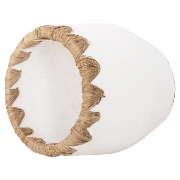 ΔΙΑΚΟΣΜΗΤΙΚΟ ΒΑΖΟ HM4369 ΤΕΡΑΚΟΤΑ ΣΕ ΛΕΥΚΟ ΜΕ ΠΛΕΞΗ ΨΑΘΑΣ ΣΤΟ ΣΤΟΜΙΟ Φ13x16Υεκ. - Image 4