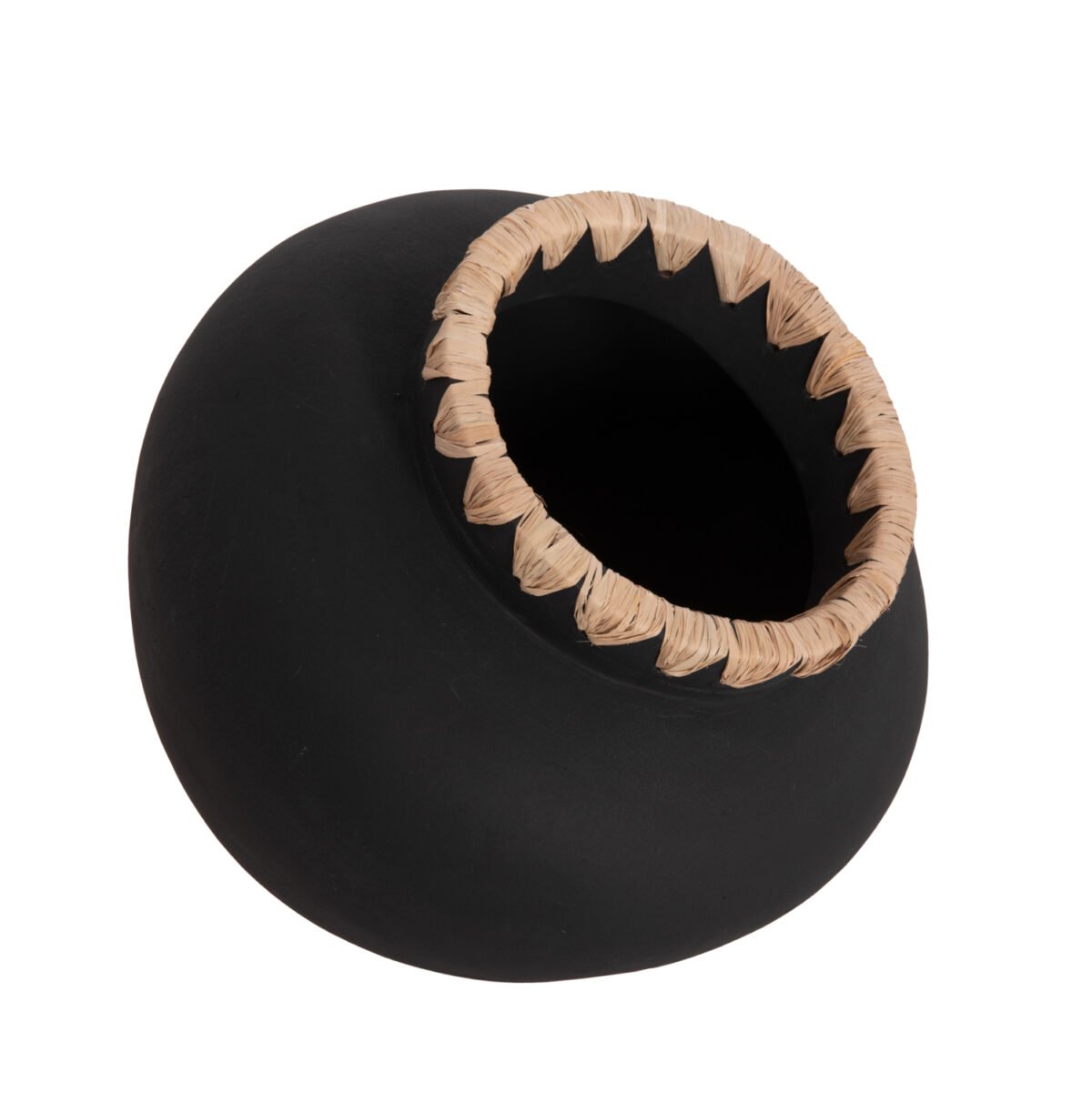 ΔΙΑΚΟΣΜΗΤΙΚΟ ΒΑΖΟ RENTON(L) HM4370 ΤΕΡΑΚΟΤΑ ΜΑΥΡH-ΠΛΕΞΗ ΨΑΘΑΣ ΣΤΟ ΣΤΟΜΙΟ Φ32x26,5Υεκ. - Image 4