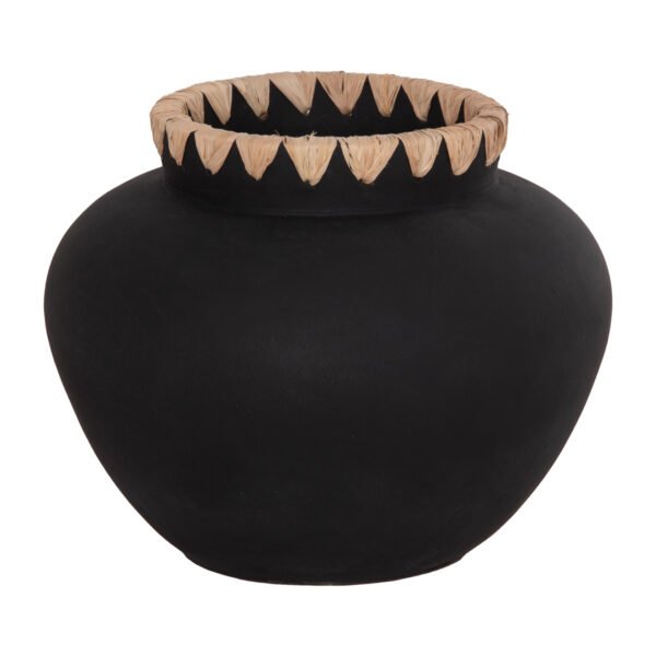 ΔΙΑΚΟΣΜΗΤΙΚΟ ΒΑΖΟ RENTON(L) HM4370 ΤΕΡΑΚΟΤΑ ΜΑΥΡH-ΠΛΕΞΗ ΨΑΘΑΣ ΣΤΟ ΣΤΟΜΙΟ Φ32x26