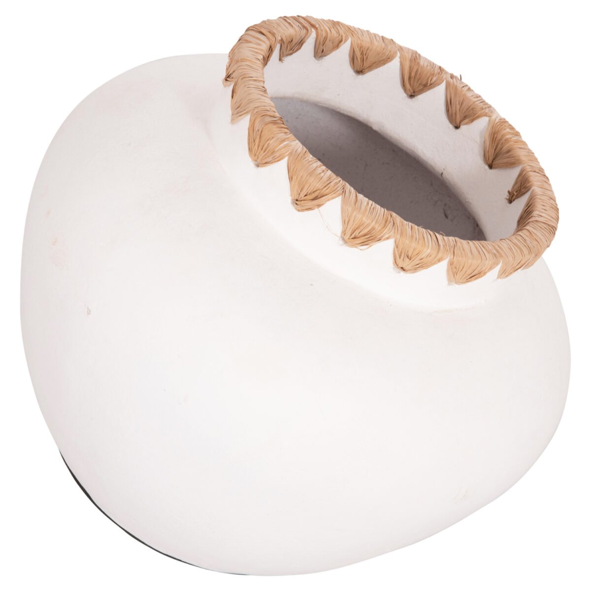 ΔΙΑΚΟΣΜΗΤΙΚΟ ΒΑΖΟ RENTON(L) HM4371 ΤΕΡΑΚΟΤΑ ΛΕΥΚΗ-ΠΛΕΞΗ ΨΑΘΑΣ ΣΤΟ ΣΤΟΜΙΟ Φ32x26,5Υεκ - Image 4