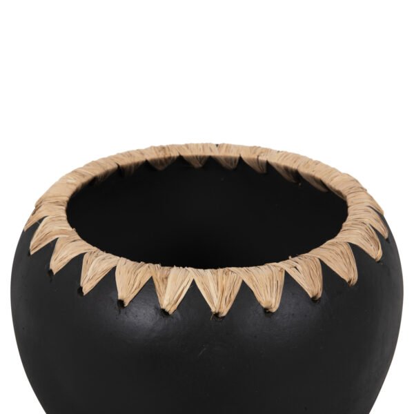 ΔΙΑΚΟΣΜΗΤΙΚΟ ΒΑΖΟ HM4374 ΤΕΡΑΚΟΤΑ ΣΕ ΜΑΥΡΟ ΜΕ ΠΛΕΞΗ ΨΑΘΑΣ ΣΤΟ ΣΤΟΜΙΟ Φ29x23Υεκ. - Image 5