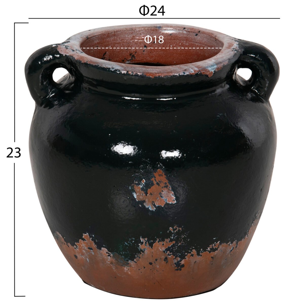 ΔΙΑΚΟΣΜΗΤΙΚΟ ΒΑΖΟ HM4380 ΤΕΡΑΚΟΤΑ ΣΕ ΜΑΥΡΗ ΑΠΟΧΡΩΣΗ Φ24Χ23Yεκ. - Image 2