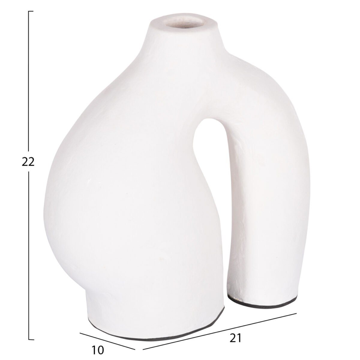 ΔΙΑΚΟΣΜΗΤΙΚΟ ΒΑΖΟ ΣΕΙΡΑ CLAYVON HM4408 ΤΕΡΑΚΟΤΑ ΣΕ ΛΕΥΚΟ 21x10x22Υεκ. - Image 2