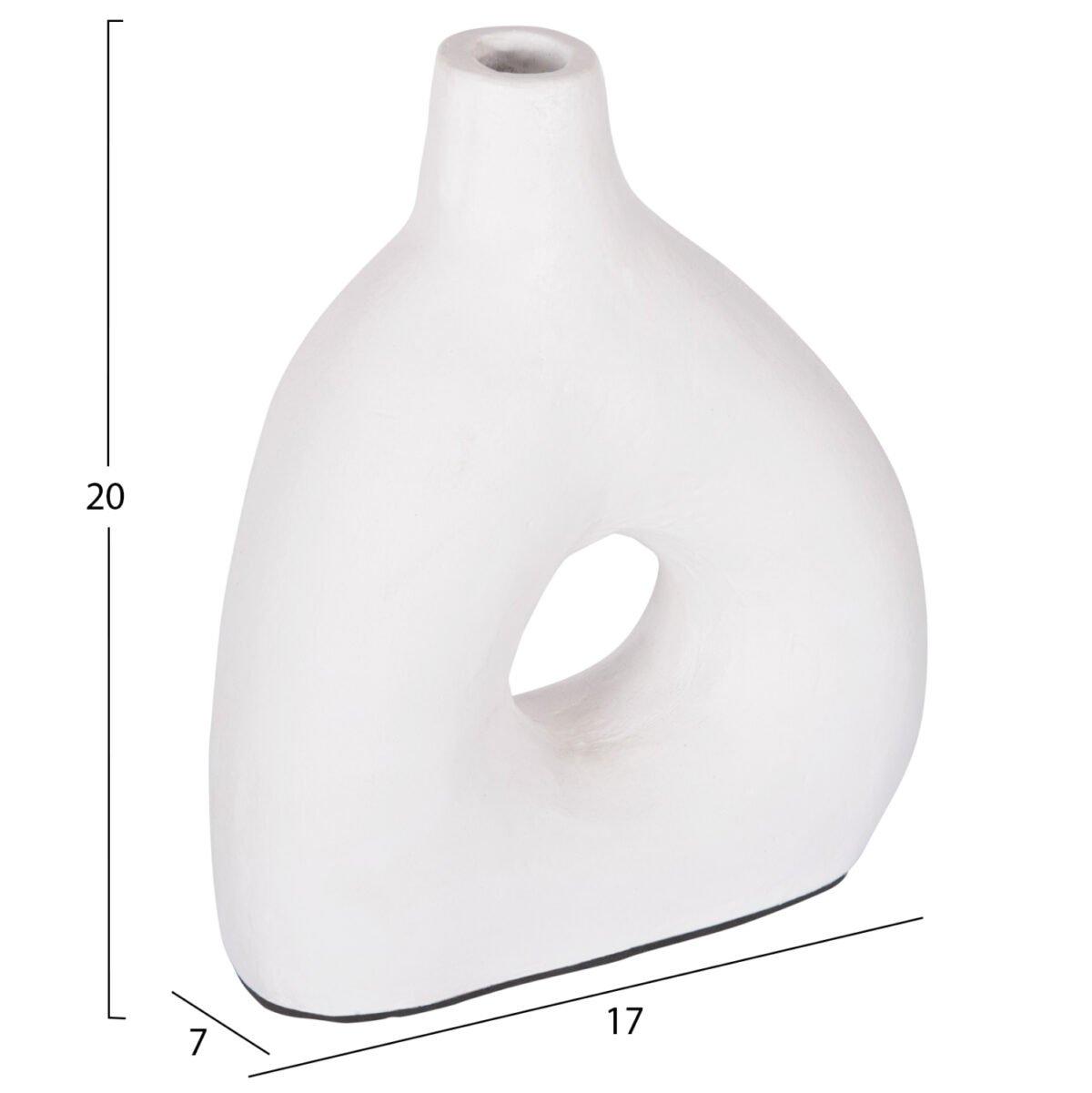 ΔΙΑΚΟΣΜΗΤΙΚΟ ΒΑΖΟ ΣΕΙΡΑ CLAYVON HM4414 ΤΕΡΑΚΟΤΑ ΣΕ ΛΕΥΚΟ 17x7x20Υεκ. - Image 2