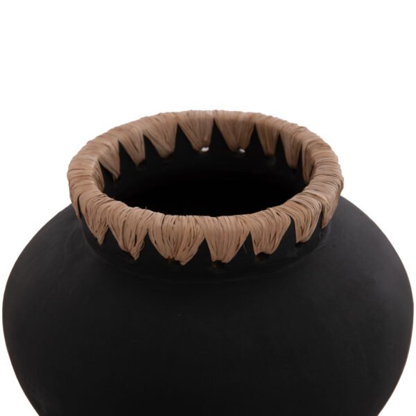 ΔΙΑΚΟΣΜΗΤΙΚΟ ΒΑΖΟ RENTON(S) HM4733 ΤΕΡΑΚΟΤΑ ΜΑΥΡH-ΠΛΕΞΗ ΨΑΘΑΣ ΣΤΟ ΣΤΟΜΙΟ Φ23x19Υεκ - Image 4