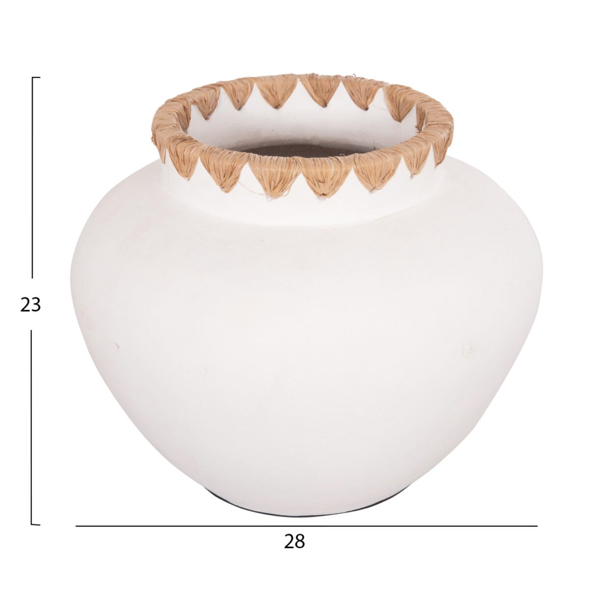 ΔΙΑΚΟΣΜΗΤΙΚΟ ΒΑΖΟ RENTON(M) HM4734 ΤΕΡΑΚΟΤΑ ΛΕΥΚΗ-ΠΛΕΞΗ ΨΑΘΑΣ ΣΤΟ ΣΤΟΜΙΟ Φ28x23Υεκ - Image 2