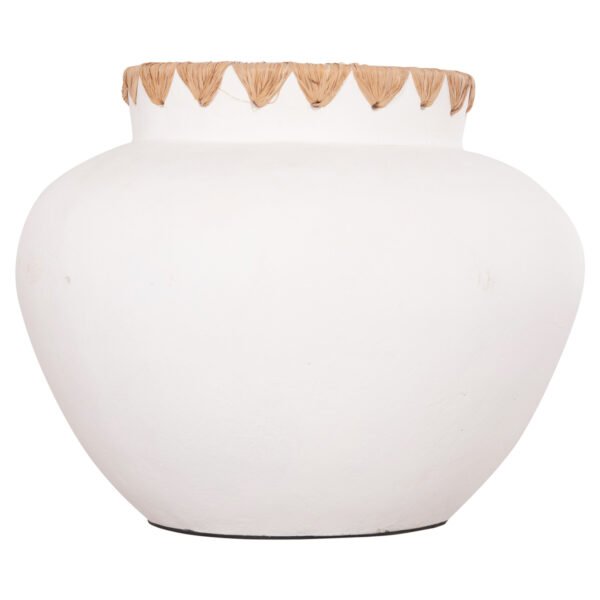 ΔΙΑΚΟΣΜΗΤΙΚΟ ΒΑΖΟ RENTON(S) HM4735 ΤΕΡΑΚΟΤΑ ΛΕΥΚΗ-ΠΛΕΞΗ ΨΑΘΑΣ ΣΤΟ ΣΤΟΜΙΟ Φ23x19Υεκ - Image 3