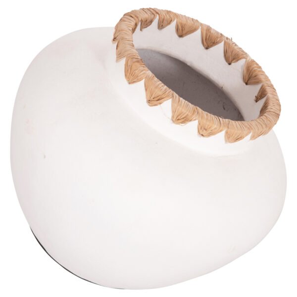 ΔΙΑΚΟΣΜΗΤΙΚΟ ΒΑΖΟ RENTON(S) HM4735 ΤΕΡΑΚΟΤΑ ΛΕΥΚΗ-ΠΛΕΞΗ ΨΑΘΑΣ ΣΤΟ ΣΤΟΜΙΟ Φ23x19Υεκ - Image 4