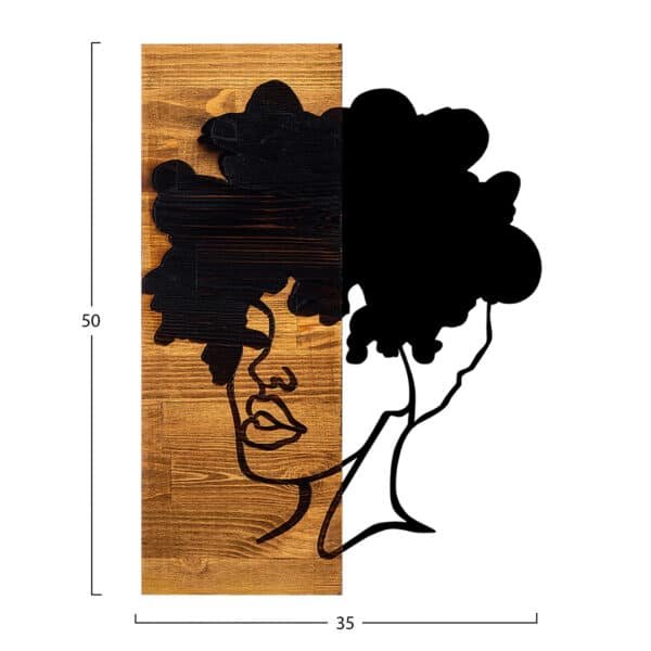 ΔΙΑΚΟΣΜΗΤΙΚΟ ΤΟΙΧΟΥ ΦΙΓΟΥΡΑ ΓΥΝΑΙΚΑΣ HM4750-ΦΥΛΛΑ ΜΕΤΑΛΛΟΥ-ΞΥΛΟ 35x3(βάθος)x50Υεκ. - Image 3
