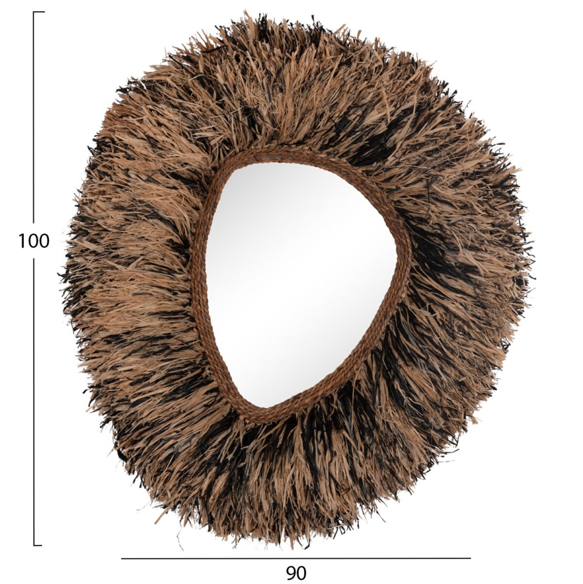 ΔΙΑΚΟΣΜΗΤΙΚΟΣ ΚΑΘΡΕΠΤΗΣ ΤΟΙΧΟΥ GRESSO HM4712 ΙΝΕΣ ΜΠΑΝΑΝΑΣ ΦΥΣΙΚΟ-ΜΑΥΡΟ 90x100Υεκ - Image 2