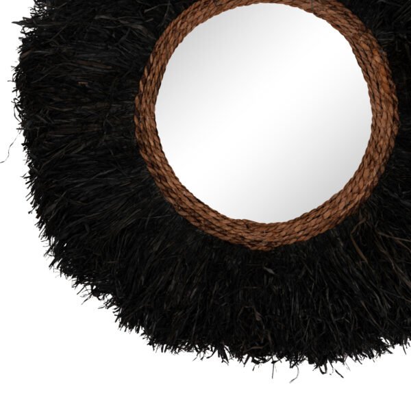 ΔΙΑΚΟΣΜΗΤΙΚΟΣ ΚΑΘΡΕΠΤΗΣ ΤΟΙΧΟΥ ΣΤΡΟΓΓΥΛΟΣ BRENNO HM4713 ΙΝΕΣ ΜΠΑΝΑΝΑΣ ΜΑΥΡΟ Φ80εκ - Image 3