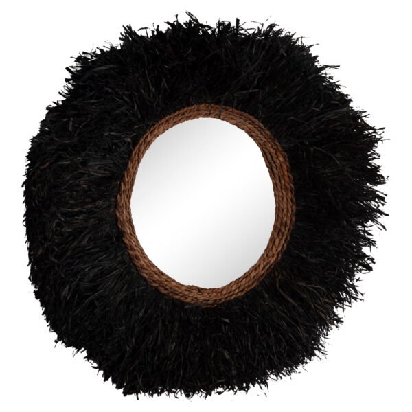 ΔΙΑΚΟΣΜΗΤΙΚΟΣ ΚΑΘΡΕΠΤΗΣ ΤΟΙΧΟΥ ΣΤΡΟΓΓΥΛΟΣ BRENNO HM4713 ΙΝΕΣ ΜΠΑΝΑΝΑΣ ΜΑΥΡΟ Φ80εκ - Image 8