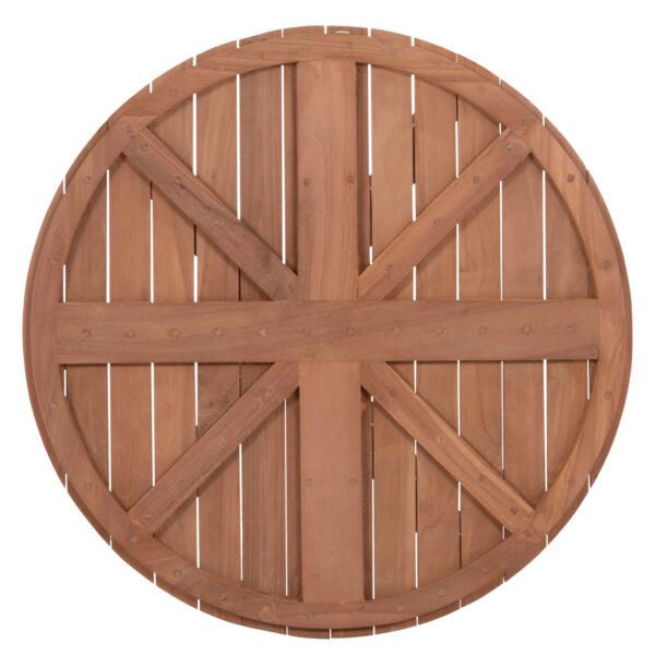 ΕΠΙΦΑΝΕΙΑ ΤΡΑΠΕΖΙΟΥ ΣΤΡΟΓΓΥΛΗ HM18133 ΞΥΛΟ TEAK--ΦΥΣΙΚΟ Φ70x4(πάχος)εκ. - Image 8