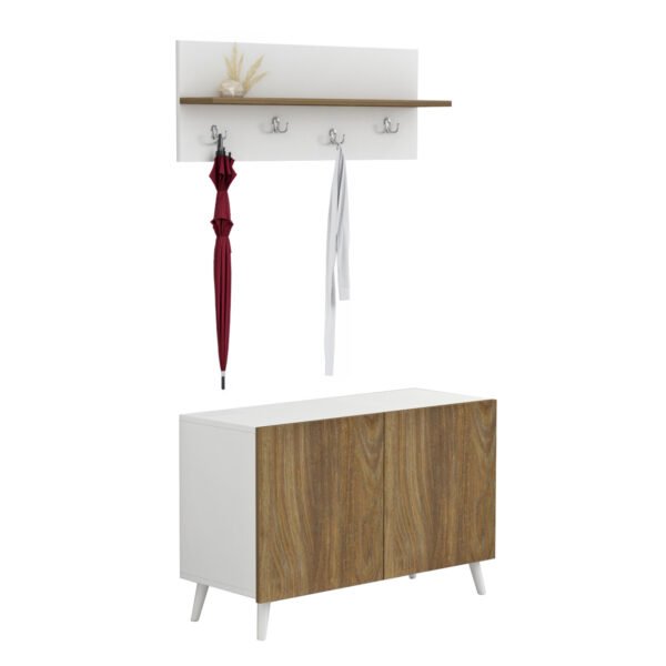 ΕΠΙΠΛΟ ΕΙΣΟΔΟΥ DELPHINE HM8876.11 ΜΕΛΑΜΙΝΗ ΣΕ ΦΥΣΙΚΟ-ΛΕΥΚΟ 80x31