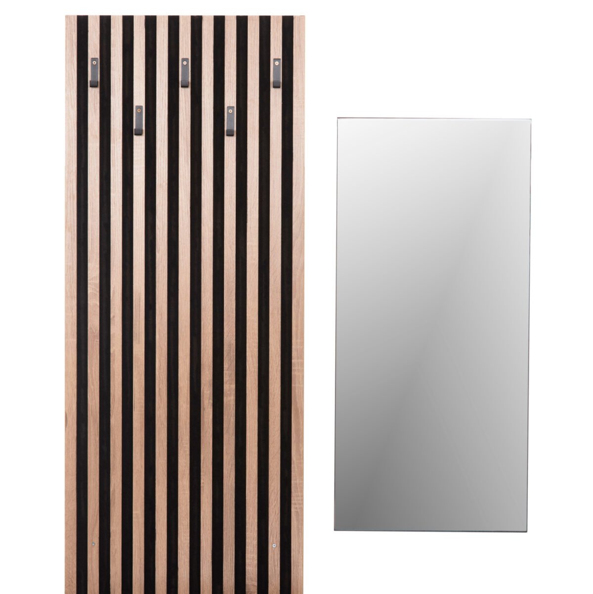 ΕΠΙΠΛΟ ΕΙΣΟΔΟΥ ΜΕ ΚΑΘΡΕΠΤΗ MYLES HM18080.02 ΜΕΛΑΜΙΝΗ ΣΟΝΑΜΑ-ΜΑΥΡΟ 100x37x200Υεκ - Image 5