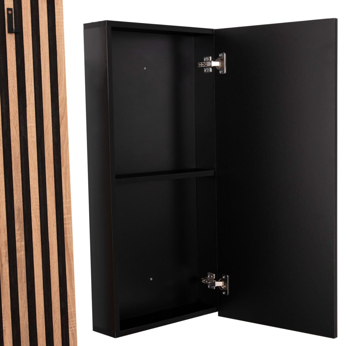 ΕΠΙΠΛΟ ΕΙΣΟΔΟΥ ΜΕ ΚΑΘΡΕΠΤΗ MYLES HM18080.02 ΜΕΛΑΜΙΝΗ ΣΟΝΑΜΑ-ΜΑΥΡΟ 100x37x200Υεκ - Image 6