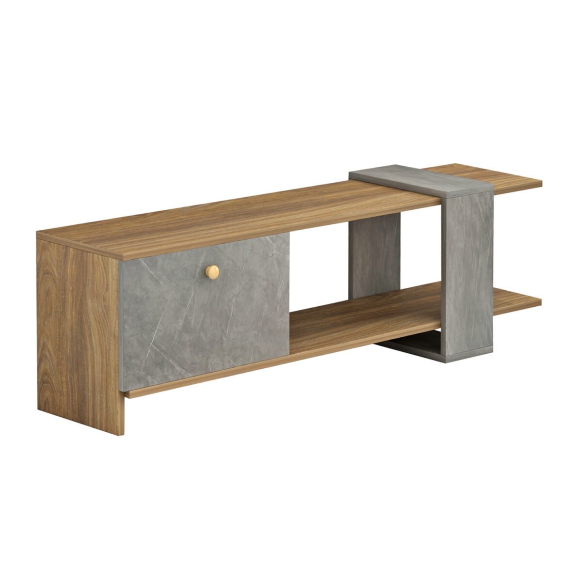 ΕΠΙΠΛΟ ΤΗΛΕΟΡΑΣΗΣ HENRIETTE HM8900.13 ΜΕΛΑΜΙΝΗ ΚΑΡΥΔΙ-STONE TEXTURE 120x28,5x39Υεκ. - Image 4