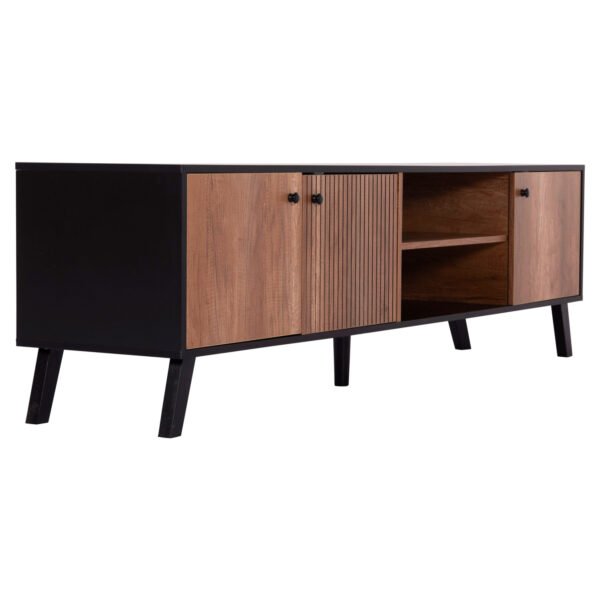 ΕΠΙΠΛΟ ΤΗΛΕΟΡΑΣΗΣ KRUDEN HM9447.11 ΜΕΛΑΜΙΝΗ ΣΕ ΜΑΥΡΟ-ΦΥΣΙΚΟ 180x40x51Υεκ. - Image 5