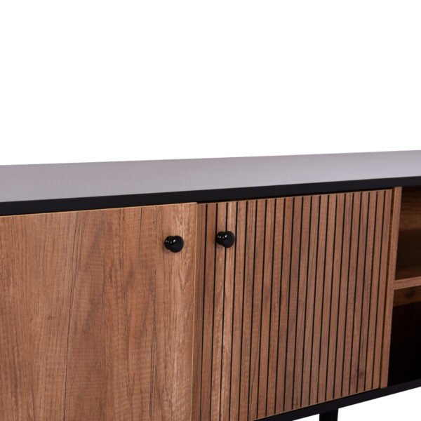 ΕΠΙΠΛΟ ΤΗΛΕΟΡΑΣΗΣ KRUDEN HM9447.11 ΜΕΛΑΜΙΝΗ ΣΕ ΜΑΥΡΟ-ΦΥΣΙΚΟ 180x40x51Υεκ. - Image 7